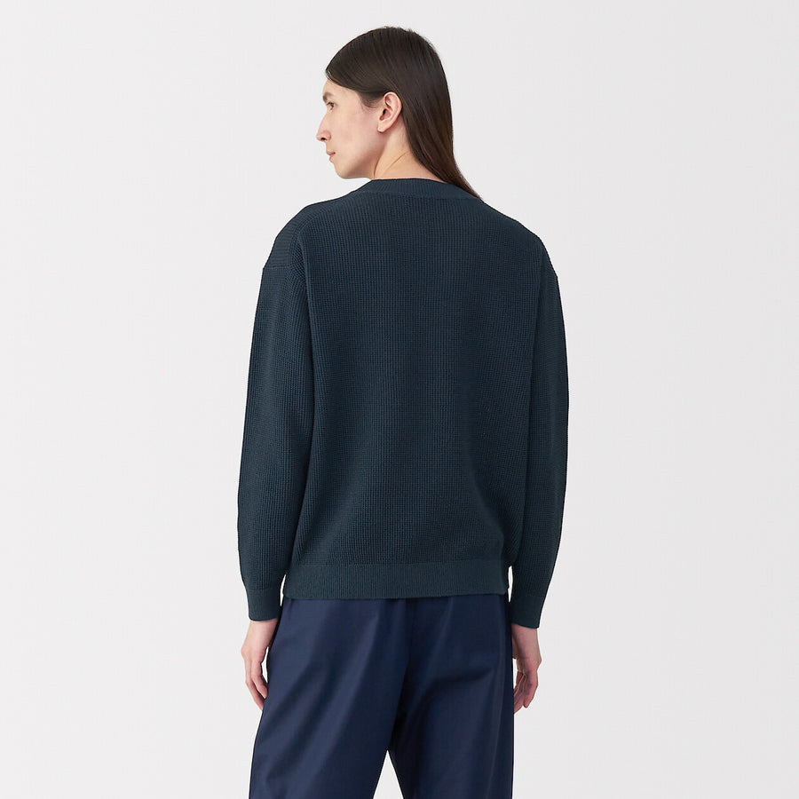 Men's washi blended knit long sleeve pull over BlackS