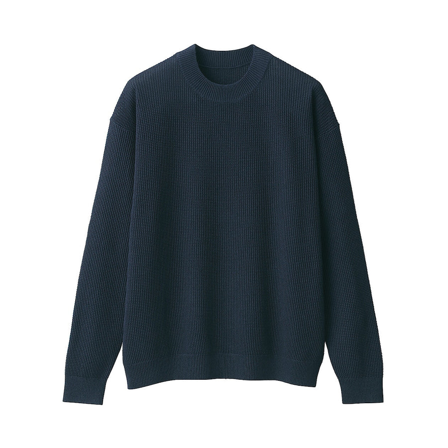 Men's washi blended knit long sleeve pull over BlackS