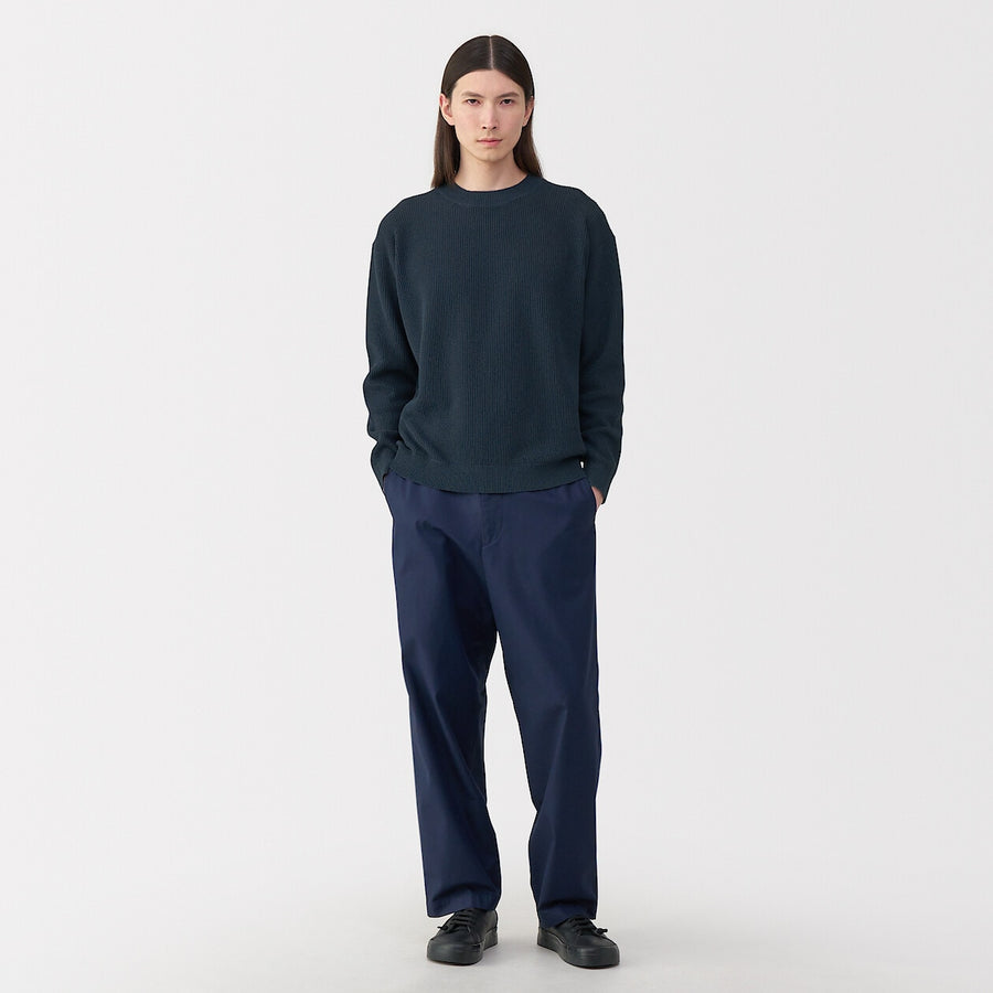 Men's washi blended knit long sleeve pull over BlackS