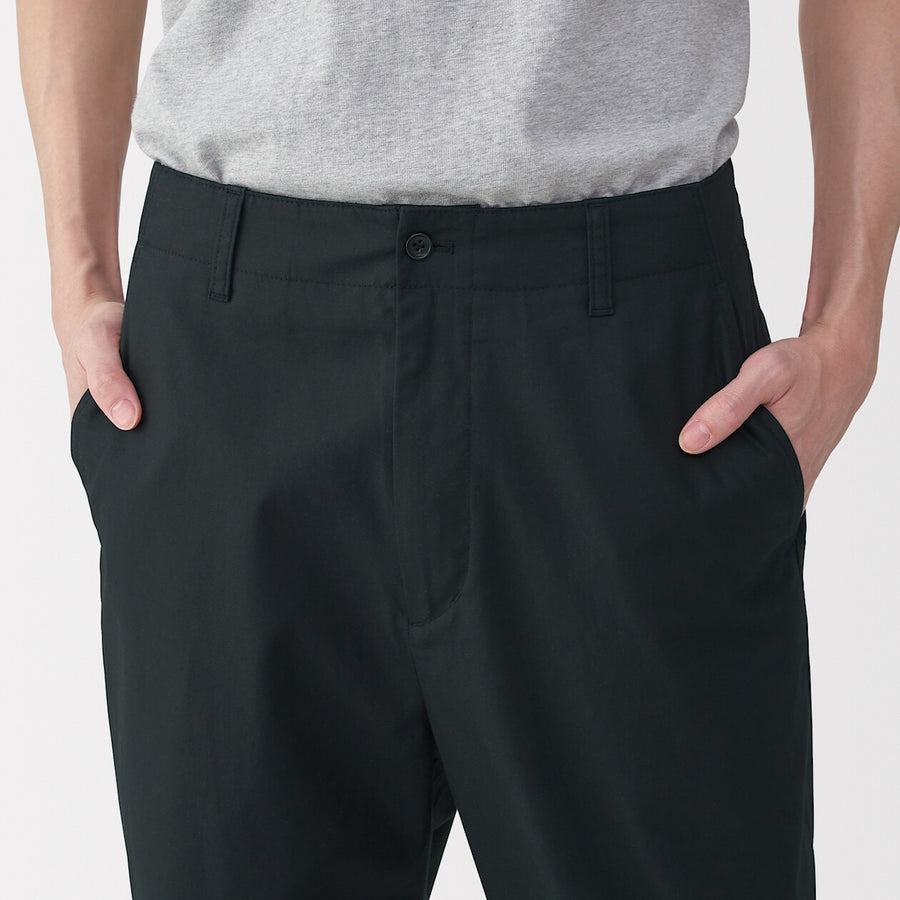 Men's polished cotton wide pants BlackS