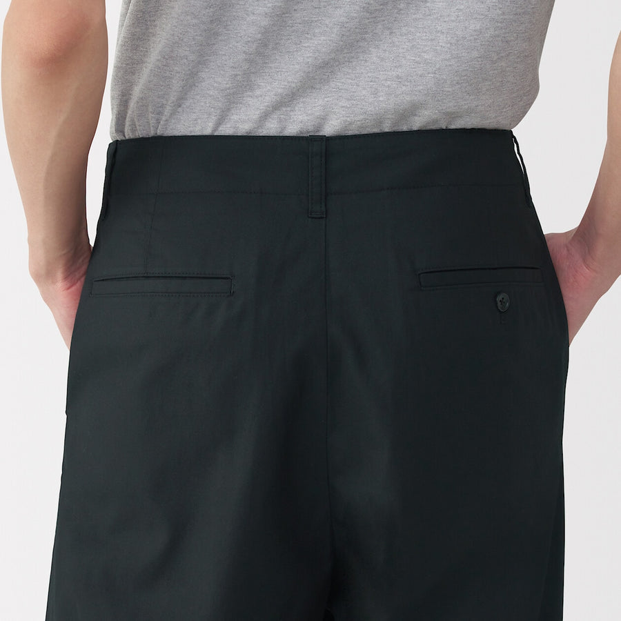 Men's polished cotton wide pants BlackS