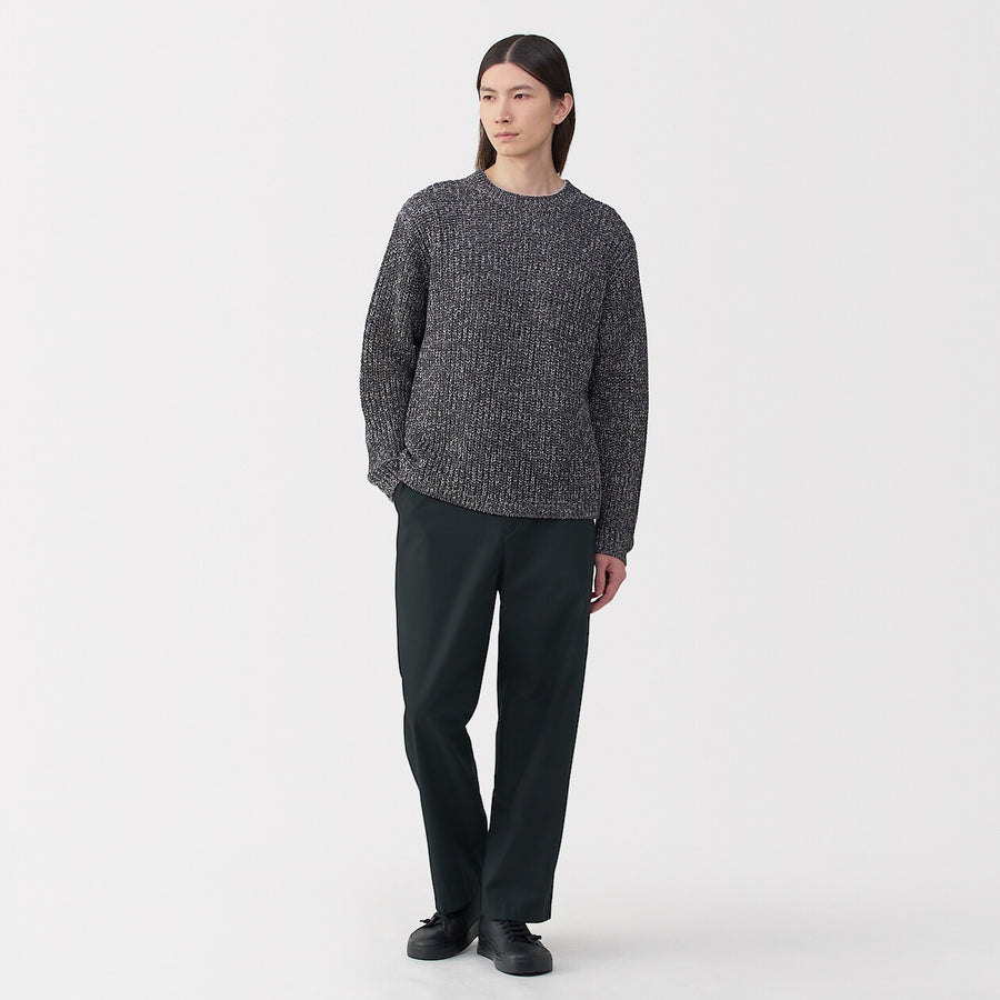 Men's polished cotton wide pants BlackS