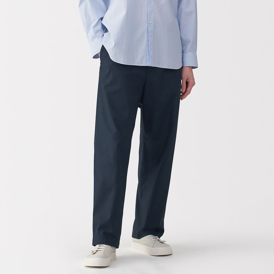 Men's polished cotton wide pants BlackS