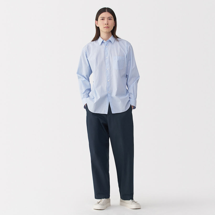 Men's polished cotton wide pants BlackS