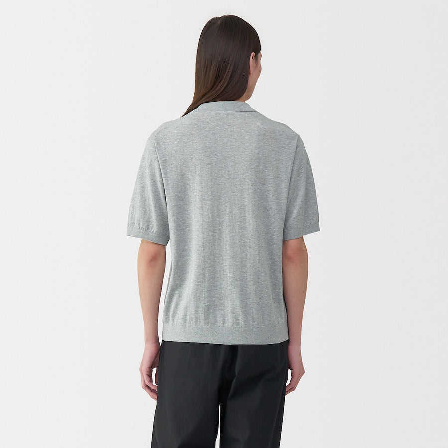 Men's cotton high gauge knit poloGreyS