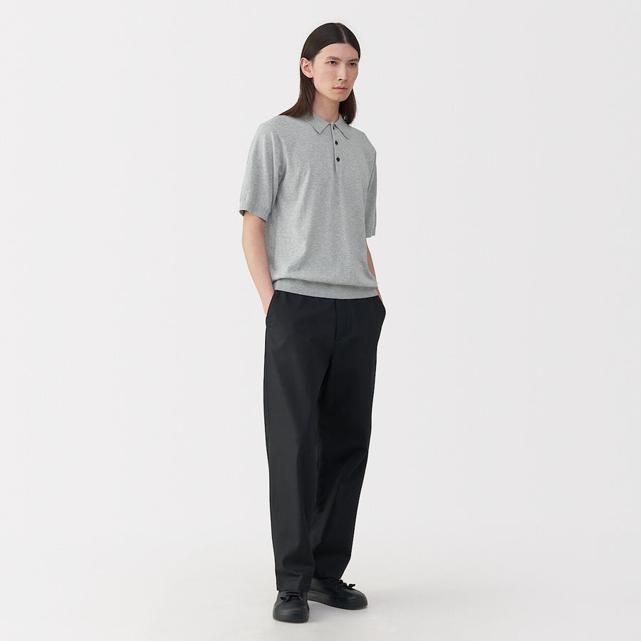 Men's cotton high gauge knit poloGreyS