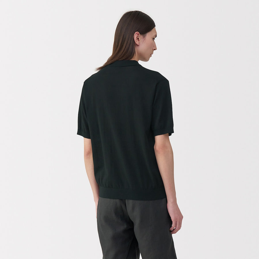 Men's cotton high gauge knit poloGreyS