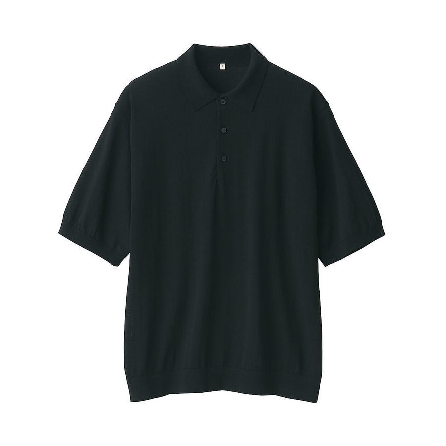 Men's cotton high gauge knit poloGreyS