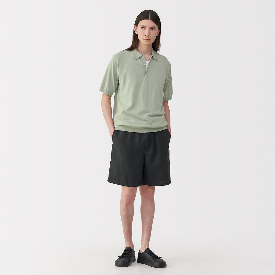 Men's cotton high gauge knit poloGreyS