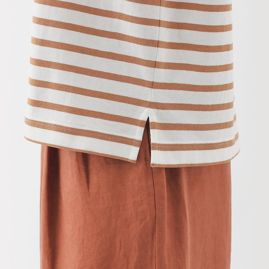 W's Striped Boat neck S/Slv T-shirt Smoky Orange StripeXS