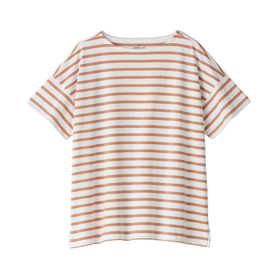 W's Striped Boat neck S/Slv T-shirt Smoky Orange StripeXS