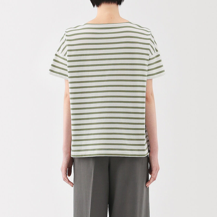W's Striped Boat neck S/Slv T-shirt Smoky Orange StripeXS