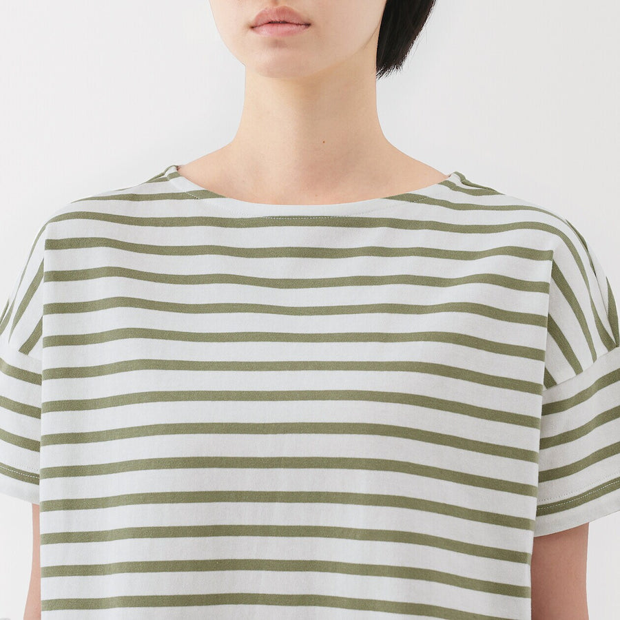 W's Striped Boat neck S/Slv T-shirt Smoky Orange StripeXS