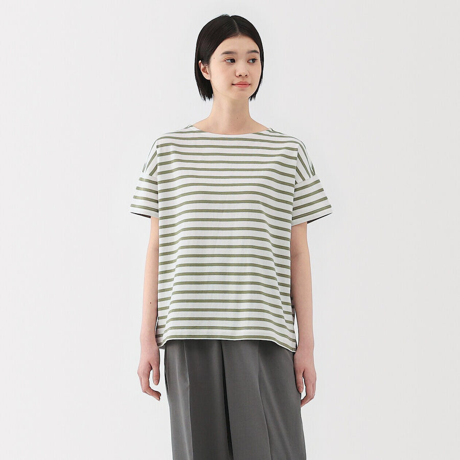 W's Striped Boat neck S/Slv T-shirt Smoky Orange StripeXS