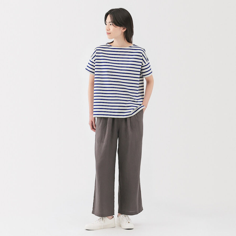 W's Striped Boat neck S/Slv T-shirt Smoky Orange StripeXS