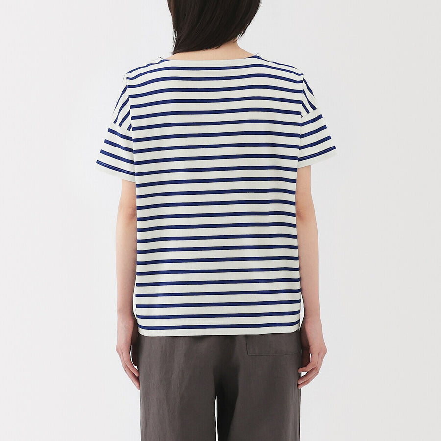 W's Striped Boat neck S/Slv T-shirt Smoky Orange StripeXS