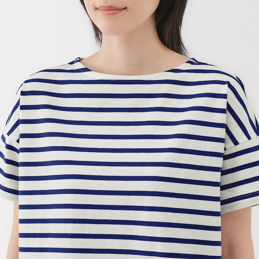 W's Striped Boat neck S/Slv T-shirt Smoky Orange StripeXS