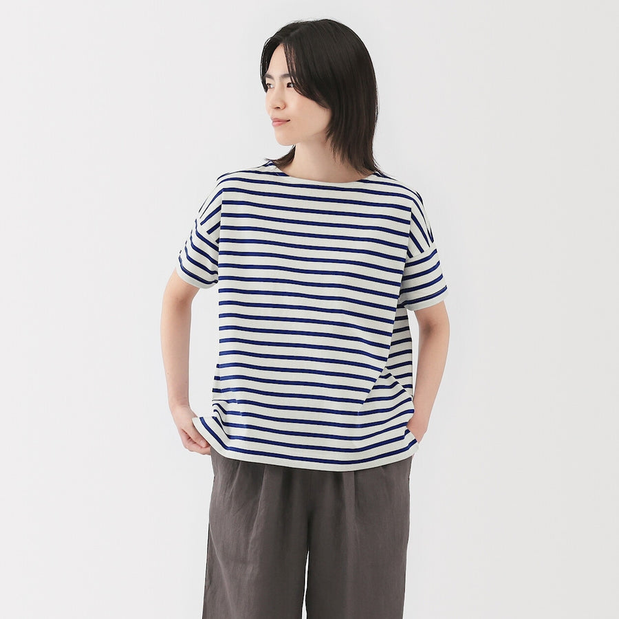 W's Striped Boat neck S/Slv T-shirt Smoky Orange StripeXS