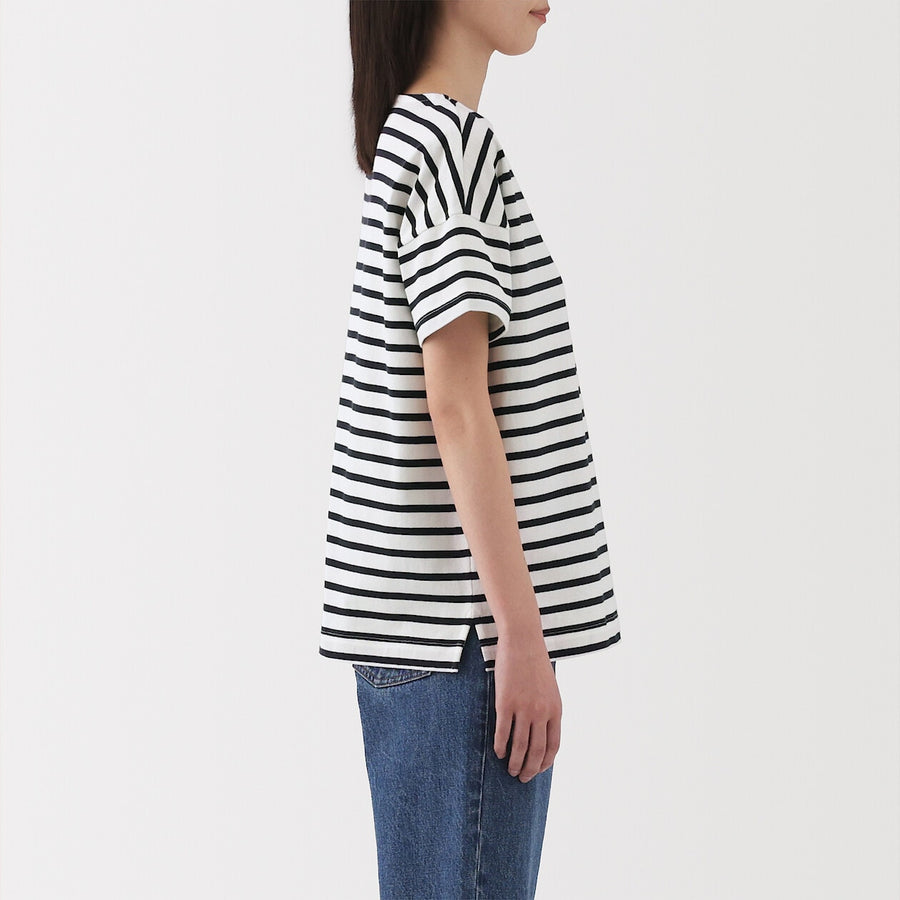 W's Striped Boat neck S/Slv T-shirt Smoky Orange StripeXS