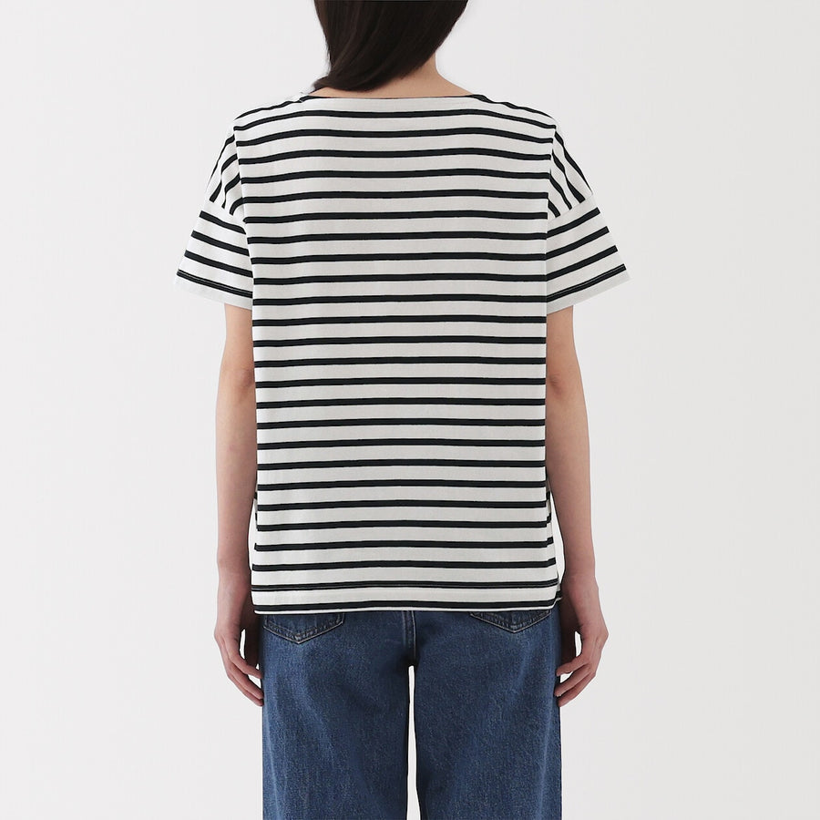 W's Striped Boat neck S/Slv T-shirt Smoky Orange StripeXS