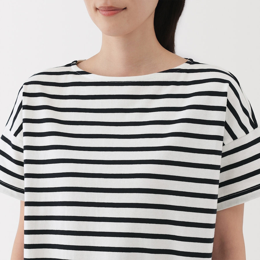W's Striped Boat neck S/Slv T-shirt Smoky Orange StripeXS
