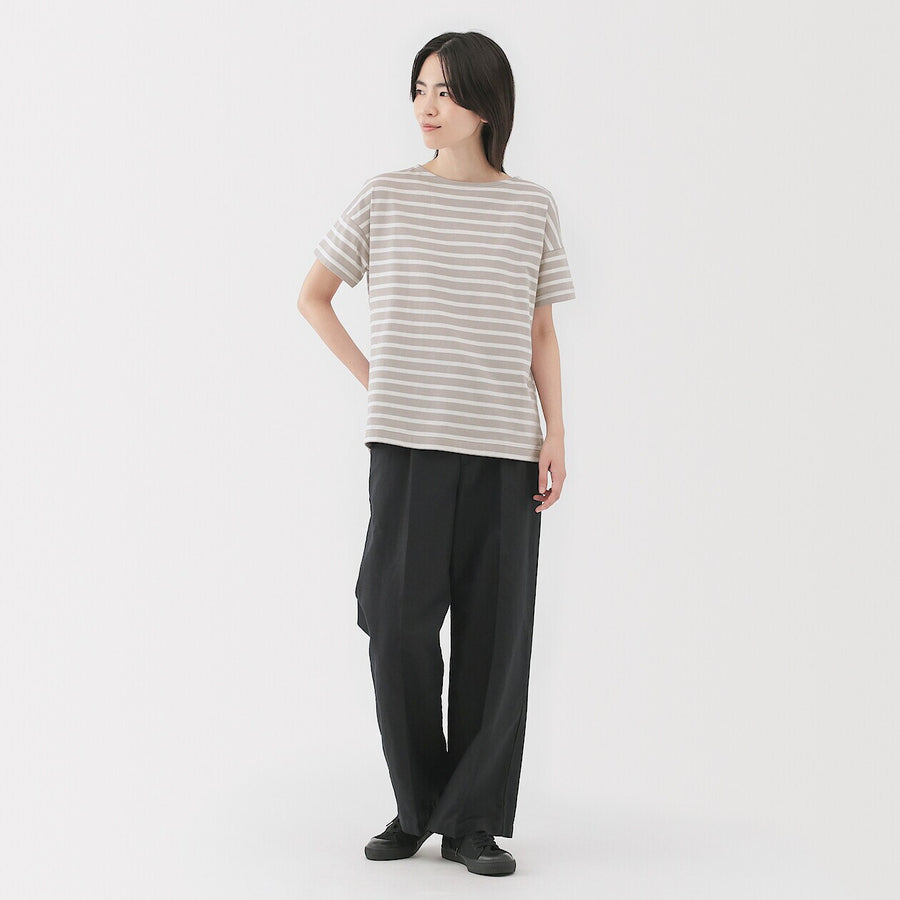 W's Striped Boat neck S/Slv T-shirt Smoky Orange StripeXS