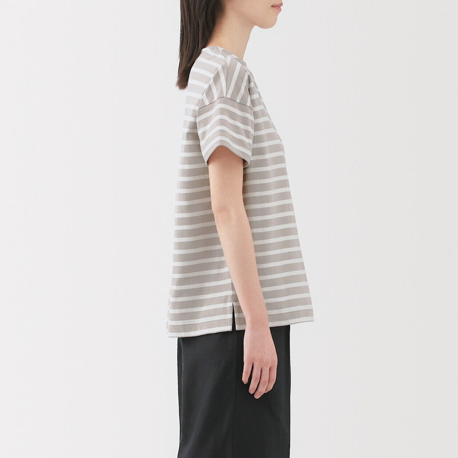 W's Striped Boat neck S/Slv T-shirt Smoky Orange StripeXS