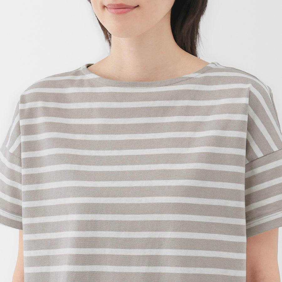 W's Striped Boat neck S/Slv T-shirt Smoky Orange StripeXS