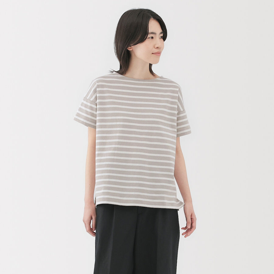 W's Striped Boat neck S/Slv T-shirt Smoky Orange StripeXS