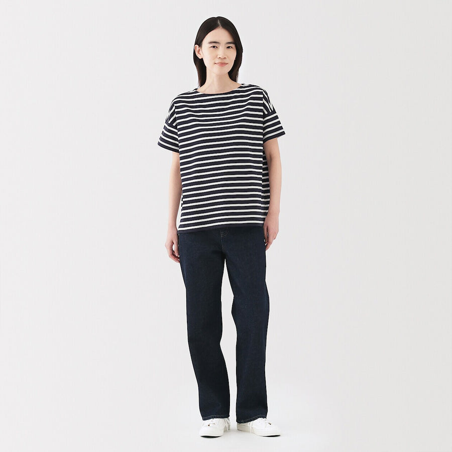W's Striped Boat neck S/Slv T-shirt Smoky Orange StripeXS
