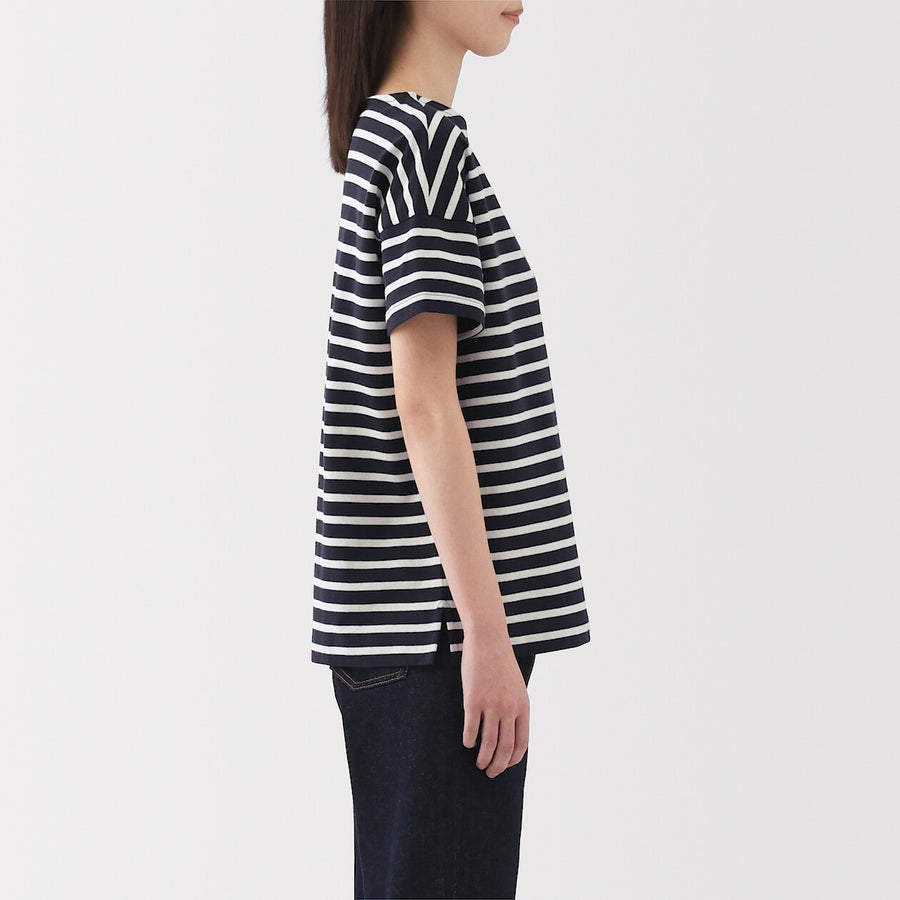 W's Striped Boat neck S/Slv T-shirt Smoky Orange StripeXS