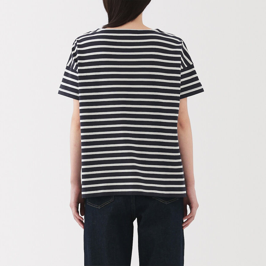 W's Striped Boat neck S/Slv T-shirt Smoky Orange StripeXS