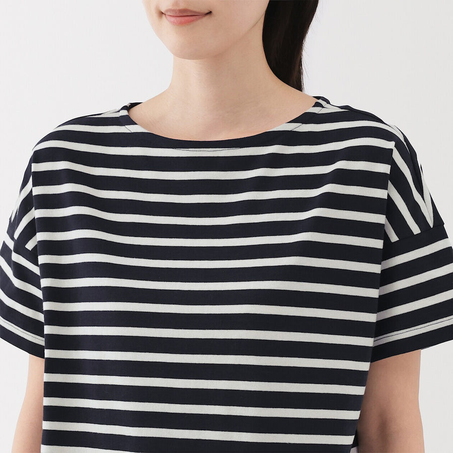 W's Striped Boat neck S/Slv T-shirt Smoky Orange StripeXS