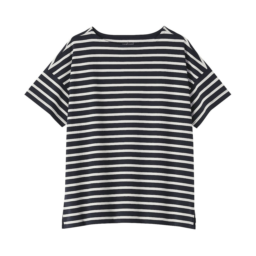 W's Striped Boat neck S/Slv T-shirt Smoky Orange StripeXS