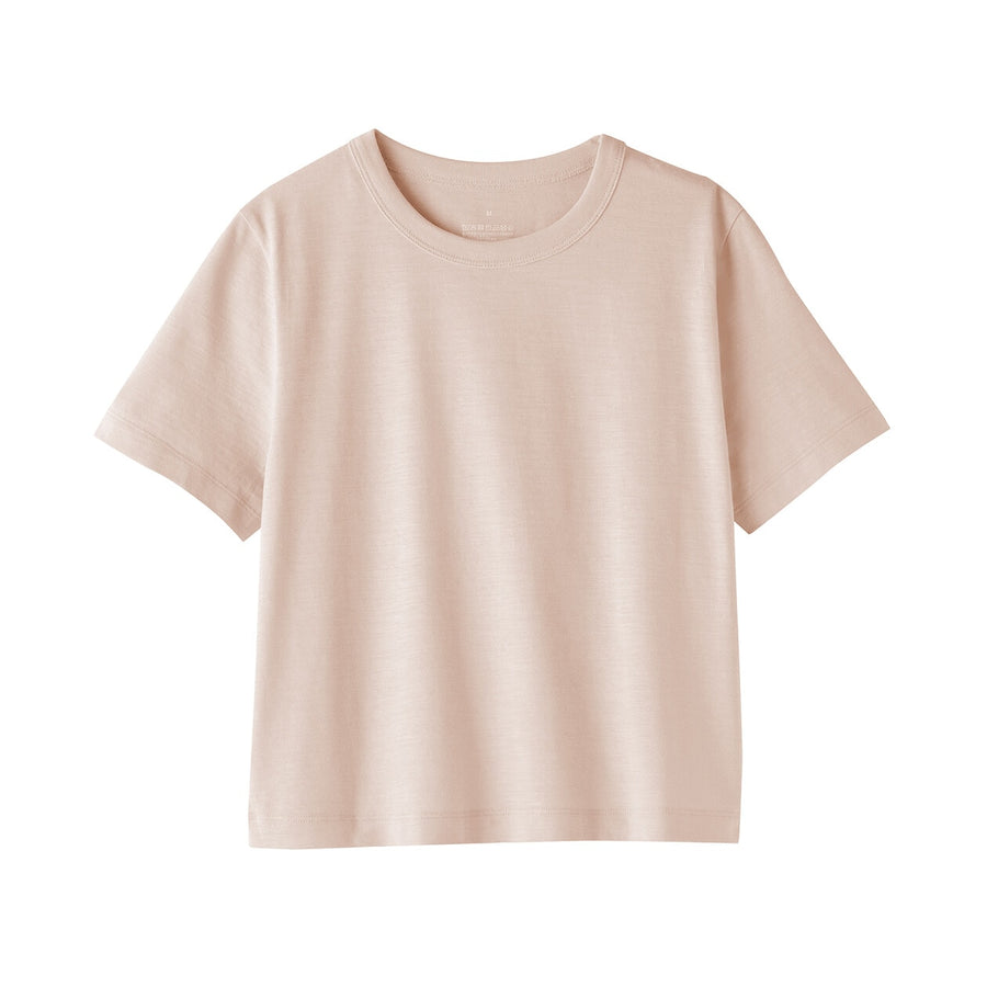 W's Slub jersey cropped crewneck S/Slv T-shirt (OS)WhiteXS