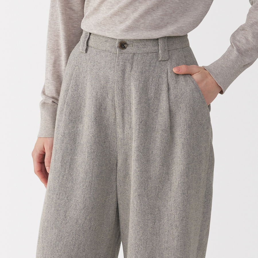 Women's linen blended wool pants GreyXXS