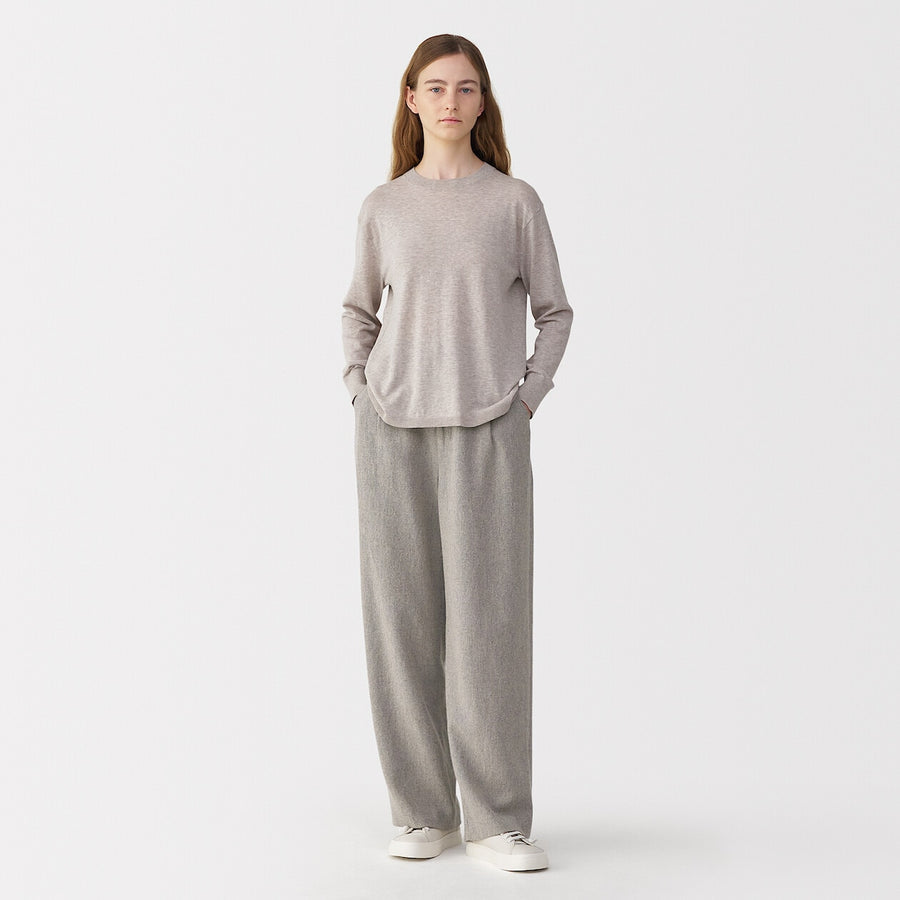 Women's linen blended wool pants GreyXXS
