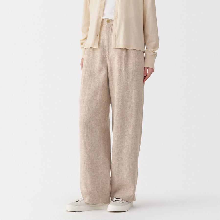 Women's linen blended wool pants GreyXXS