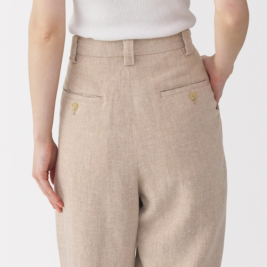 Women's linen blended wool pants GreyXXS