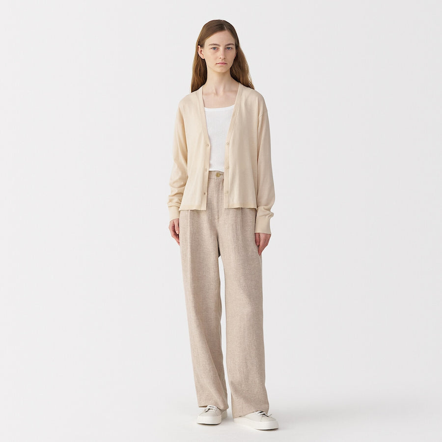 Women's linen blended wool pants GreyXXS