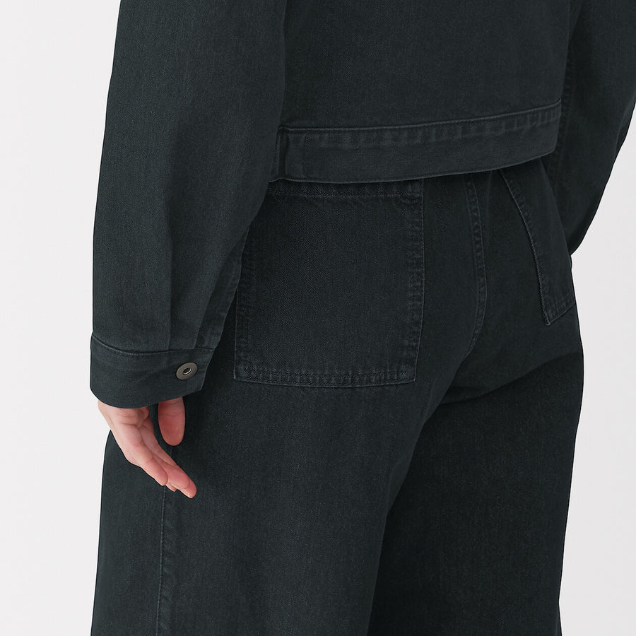 Women's washi blended denim trucker jacket Dark greyS