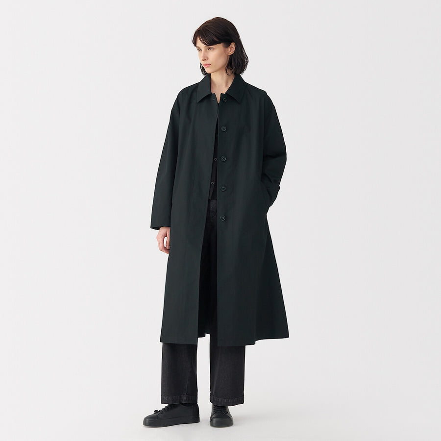 Women's high density cotton single breasted coat BlackS