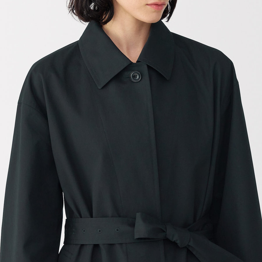 Women's high density cotton single breasted coat BlackS