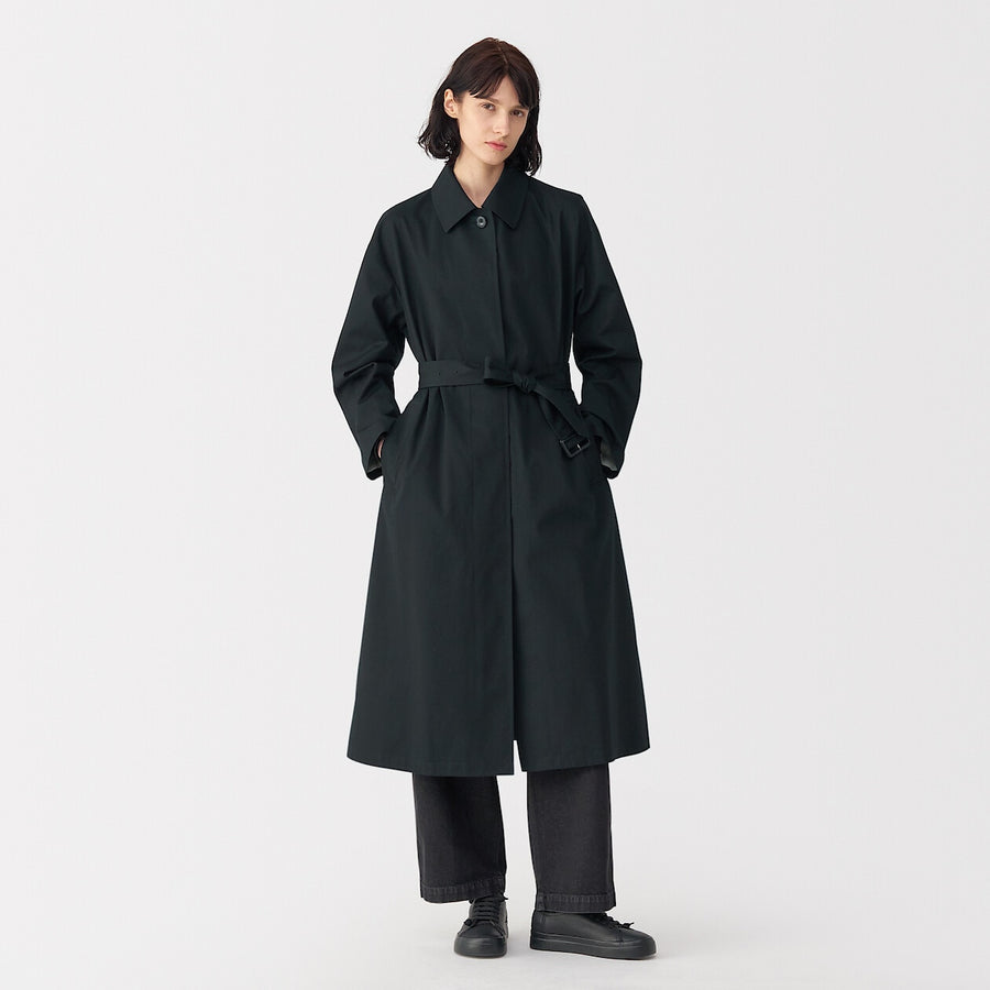 Women's high density cotton single breasted coat BlackS