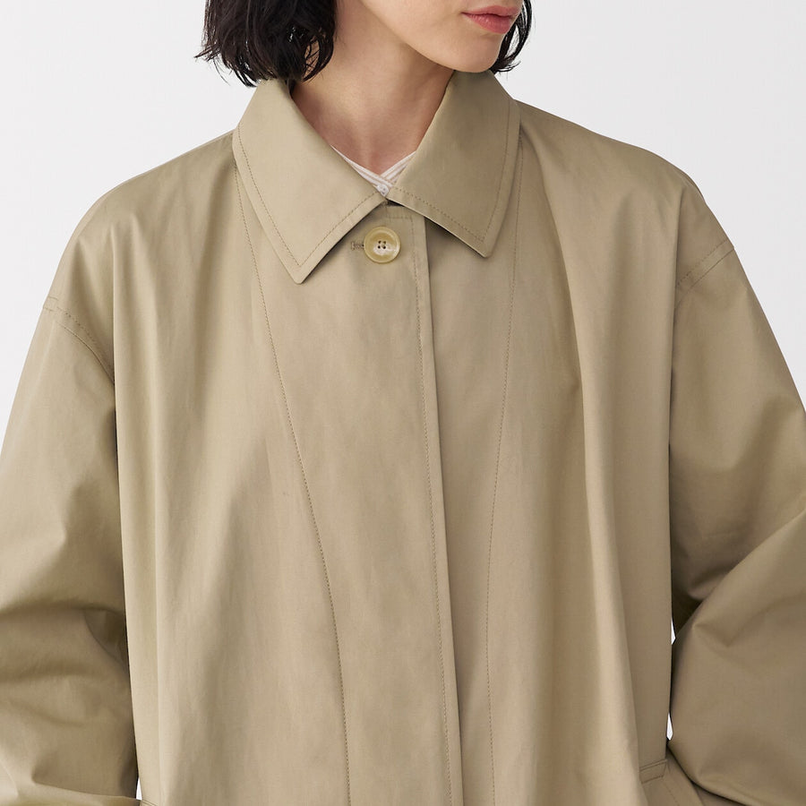 Women's high density cotton single breasted coat BlackS