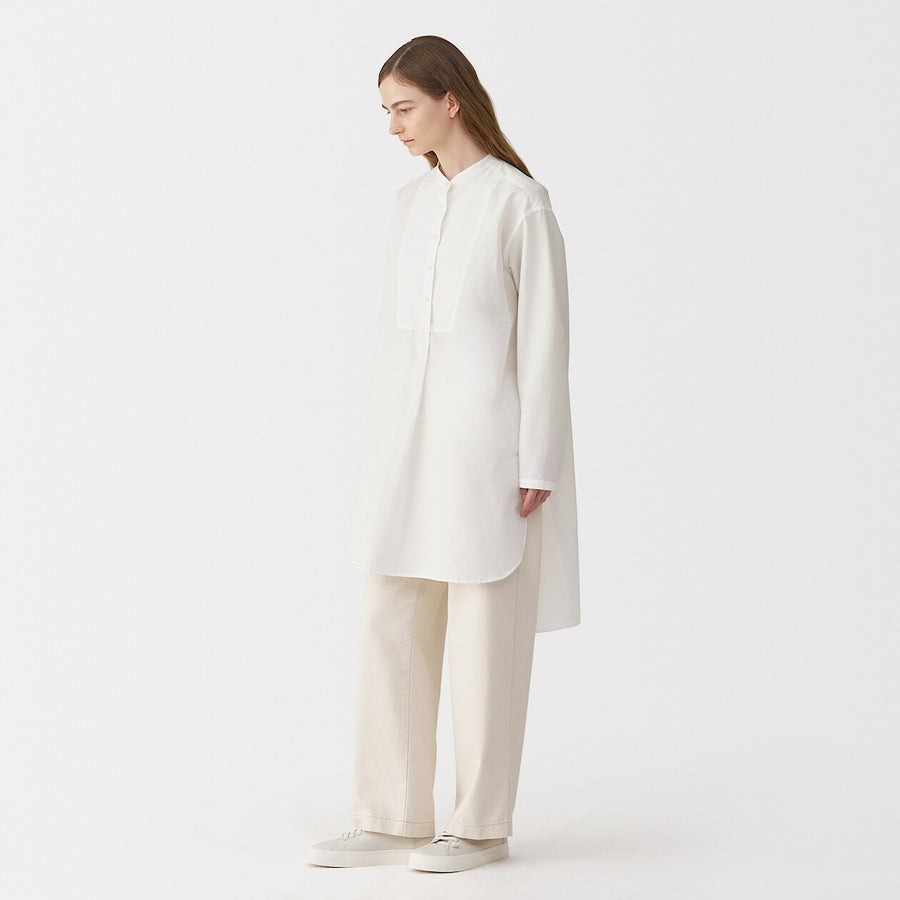 Women's silk blended long shirt WhiteS