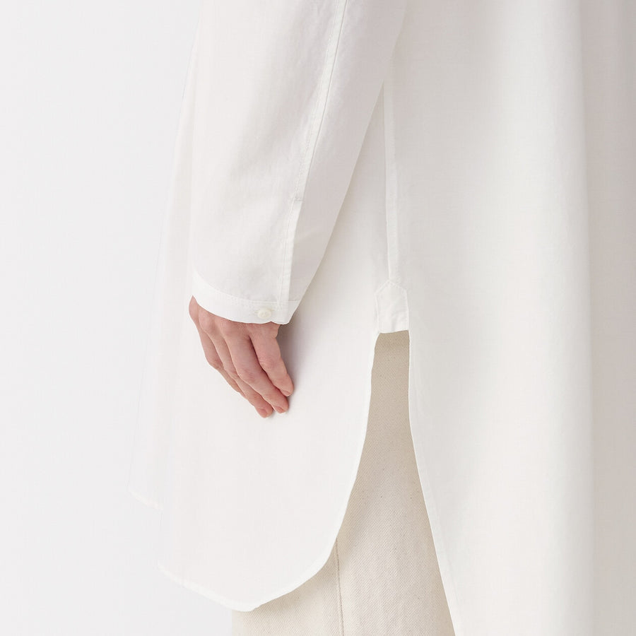 Women's silk blended long shirt WhiteS
