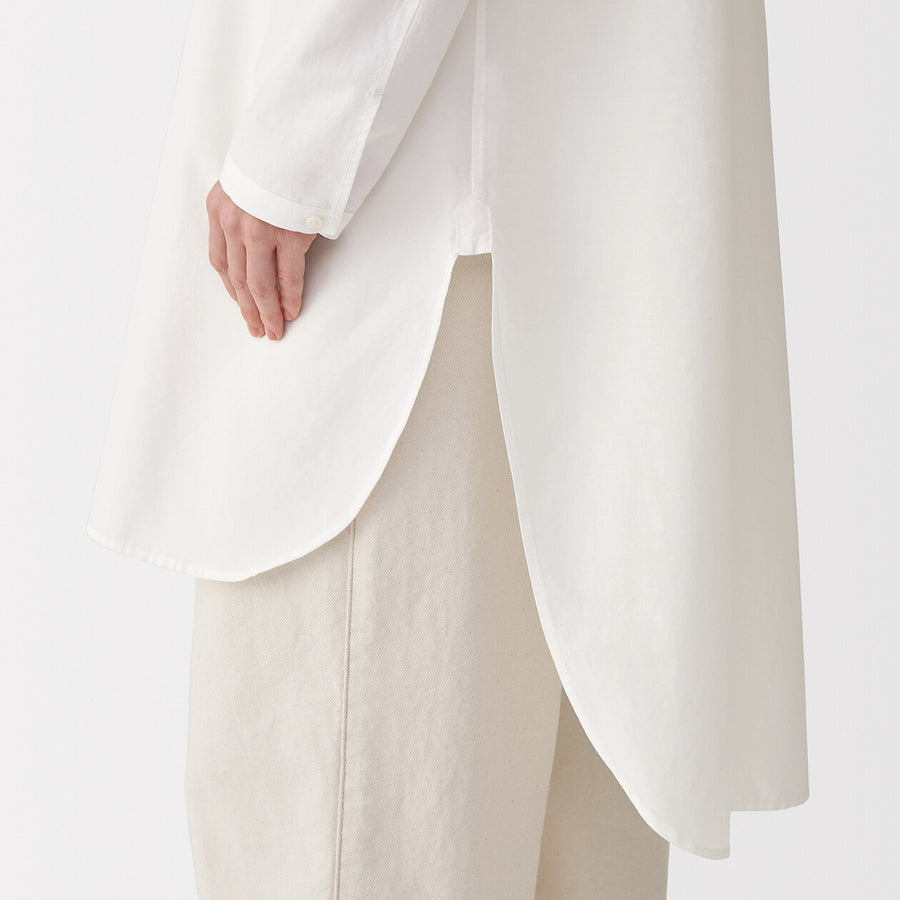 Women's silk blended long shirt WhiteS