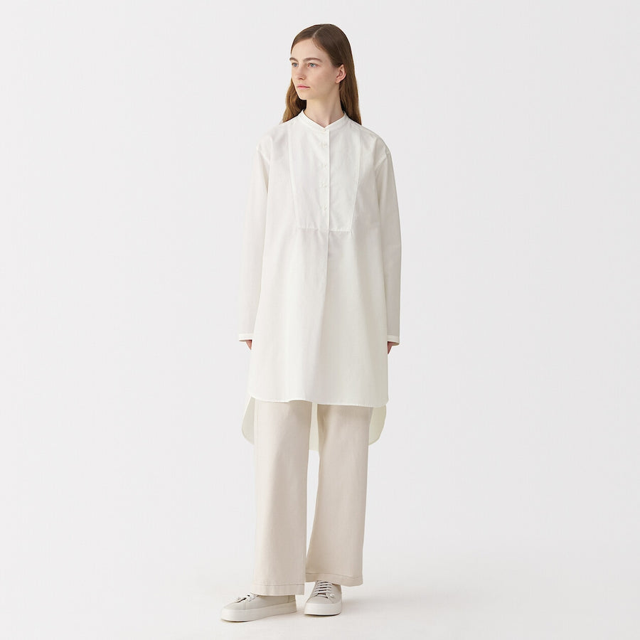 Women's silk blended long shirt WhiteS