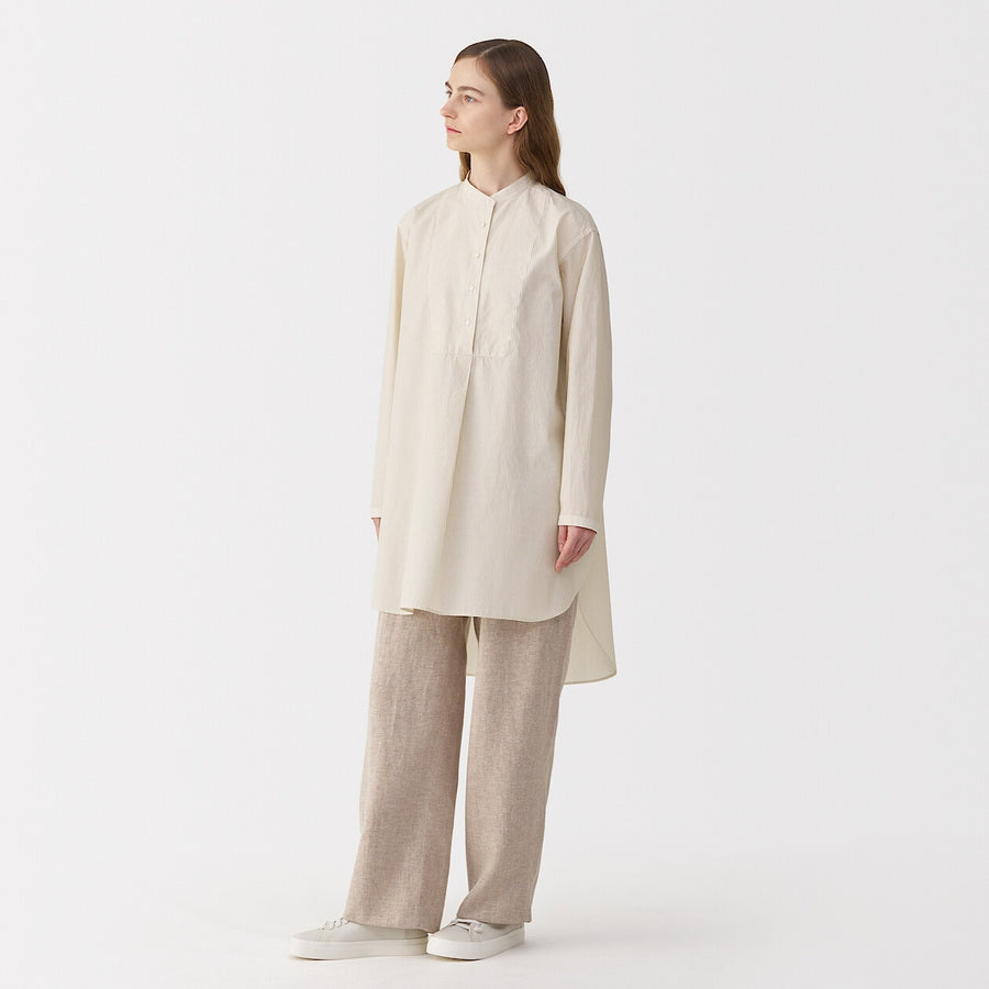 Women's silk blended long shirt WhiteS